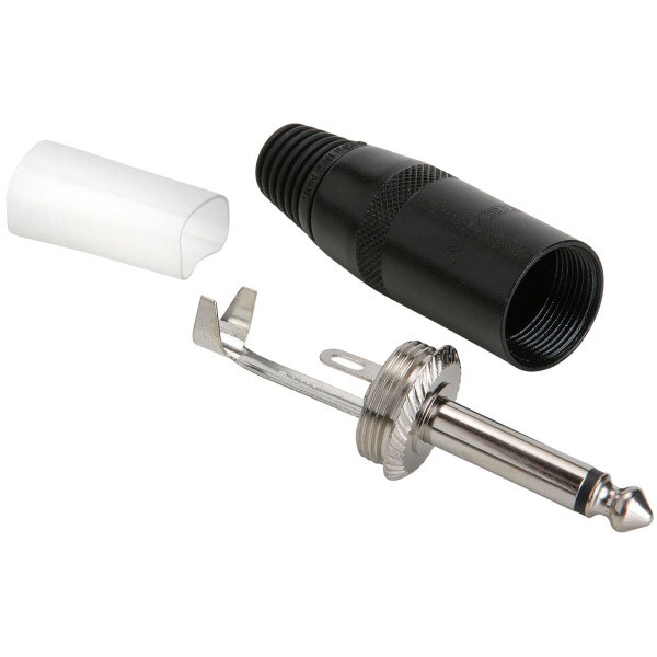 Main product image for Rean NYS225B 1/4" Mono Plug Black For Speaker Cable 092-148